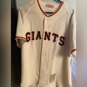 Willie Mays Authentic Cooperstown Collection Cream Jersey
